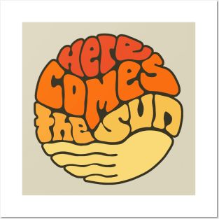 Here Comes the Sun Groovy Word Art Posters and Art